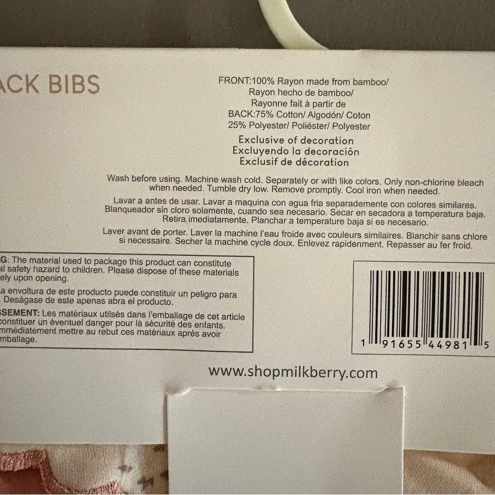 Milkberry bamboo bibs new